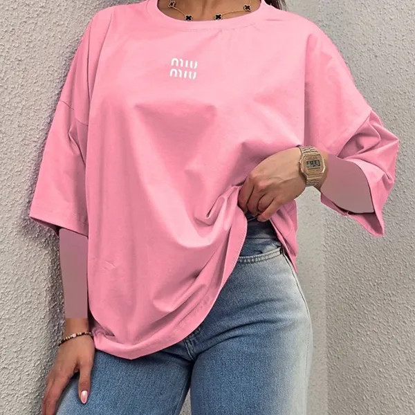 تیشرت سوپر پنبه طرح miu miu